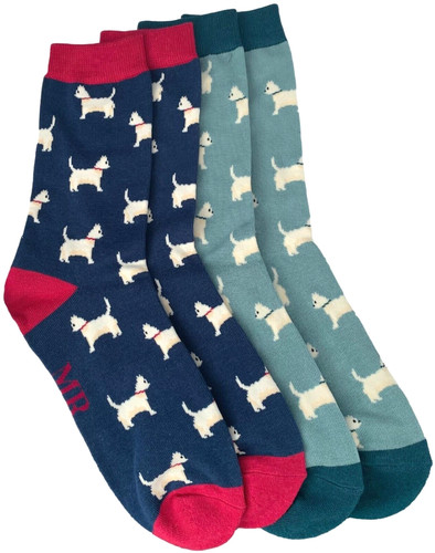 Mens socks westie dog pair - mens,