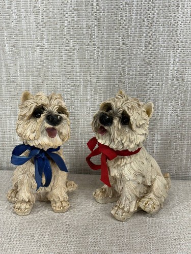 Westie dog figurines pair - westie,
